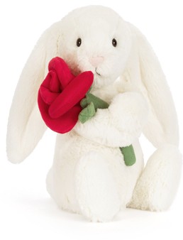 Jellycat Seasonal - CREAM BUNNY WITH ROSE 31CM