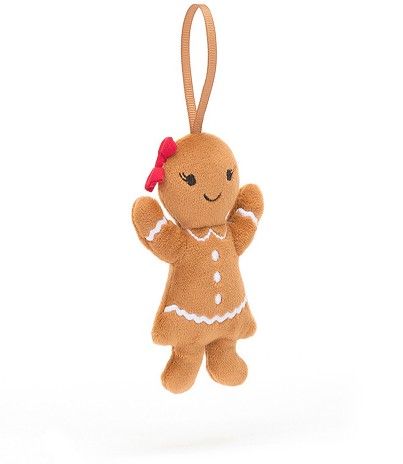 Jellycat Amuseables - HANGING GINGERBREAD LADY RUBY 10CM