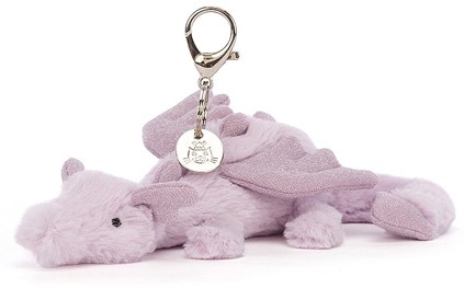 Jellycat Bag Charms - LAVENDER DRAGON BAG CHARM 22CM