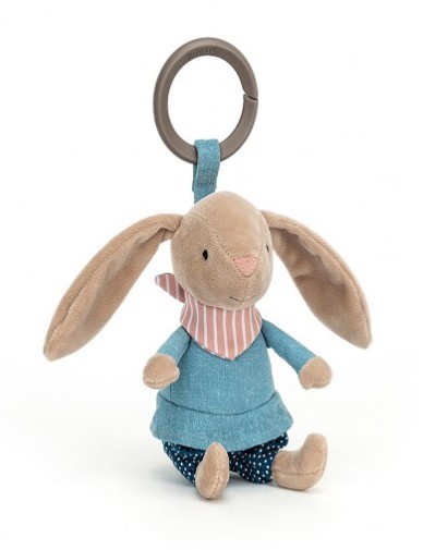 Retired Jellycat at Corfe Bears - LITTLE RAMBLER BUNNY RATTLE 13CM