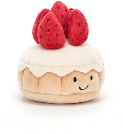 Jellycat Amuseables - PRETTY PATISSERIE TARTE AUX FRAISES 9CM