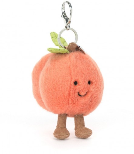 Jellycat Bag Charms & Accessories - AMUSEABLES PEACH BAG CHARM 15CM