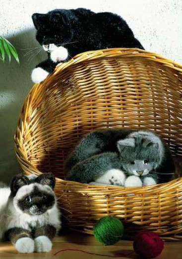 Retired Kosen Animals - BLACK & WHITE CAT LYING 50CM