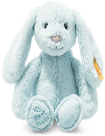 Retired Steiff Bears - MY FIRST STEIFF HOPPIE RABBIT BLUE 26CM