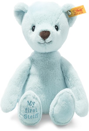 Steiff Plush Teddies (Age 0+) - MY FIRST STEIFF TEDDY BEAR BLUE 26CM