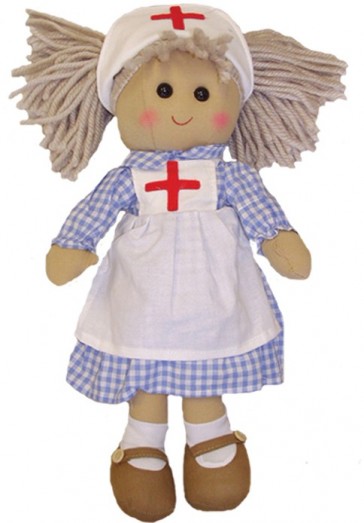 Retired Bears and Animals - RAG DOLL WITH NURSES UNIFORM 40CM