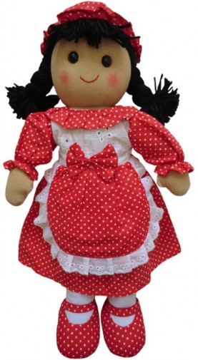 Retired Bears and Animals - RAG DOLL WITH RED POLKA DOT DRESS 40CM