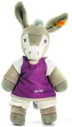 Retired Steiff Bears - ISSY DONKEY TAUPE GREY/BLACKBERRY 28CM