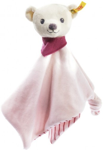 Retired Steiff Bears - KNUFFI TEDDY BEAR COMFORTER PINK 26CM