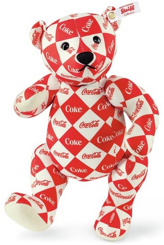 Retired Steiff Bears - COCA COLA RED & WHITE BEAR 28CM