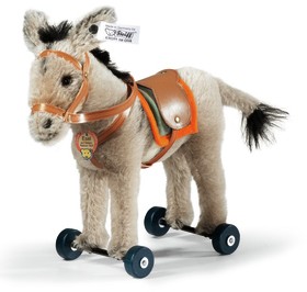 Retired Steiff Bears - DONKEY ON WHEELS REPLICA 1929