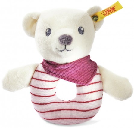 Retired Steiff Bears - KNUFFI TEDDY BEAR GRIP TOY PINK 12CM