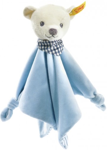 Retired Steiff Bears - KNUFFI COMFORTER BLUE 26CM