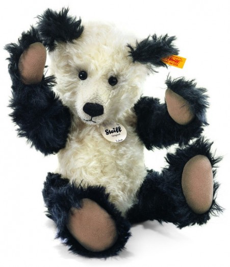 Retired Steiff Bears - LUKAS TEDDY BEAR BLK/WHITE 33CM