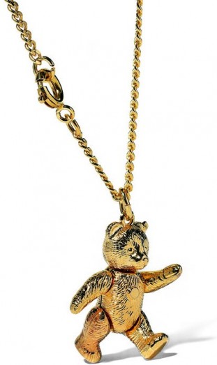 14k Yellow Gold Black Pave Baby Bear Necklace – The Golden Bear