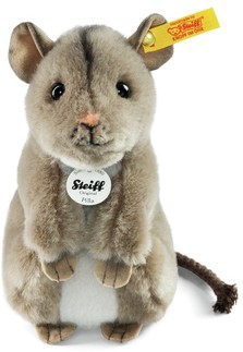 Retired Steiff Bears - PILLA MOUSE GREY 15CM