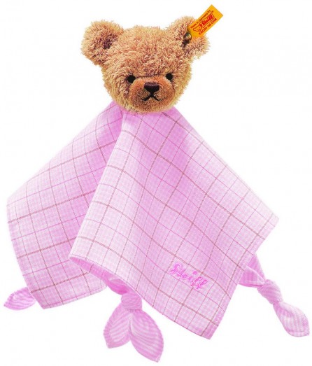 Retired Steiff Bears - SLEEP WELL BEAR COMFORTER PINK 28CM