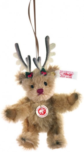 Retired Steiff Bears - TEDDY BEAR CHRISTMAS DEER ORNAMENT 10CM