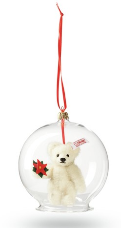 Retired Steiff Bears - TEDDY BEAR GLASS BALL ORNAMENT