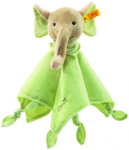 Retired Steiff Bears - TRAMPILI ELEPHANT COMFORTER GREEN 28CM