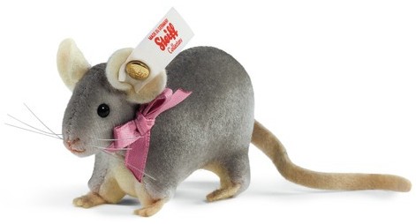 Retired Steiff Bears - MOUSE GREY/WHITE 8CM