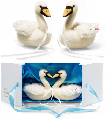 Retired Steiff Bears - WEDDING SWAN SET 13CM