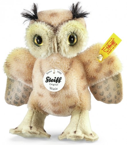 Retired Steiff Bears - WITTIE MOHAIR OWL 11CM