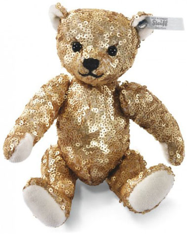 Retired Steiff Bears - SELECTION GOLD SEQUIN TEDDY BEAR 18CM