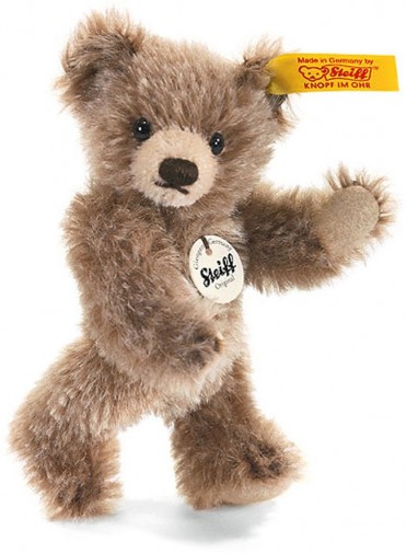 Retired Steiff Bears - MINI TEDDY BEAR BROWN TIPPED 10CM