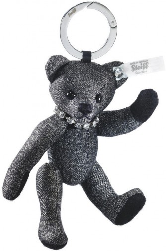 Retired Steiff Bears - SELECTION TEDDY BEAR KEYRING GRAPHITE 13CM