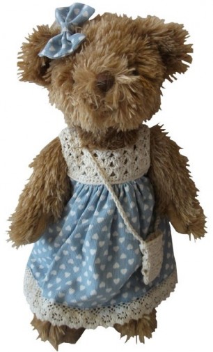 Retired Bears and Animals - TEDDY BEAR IN BLUE DRESS 30CM