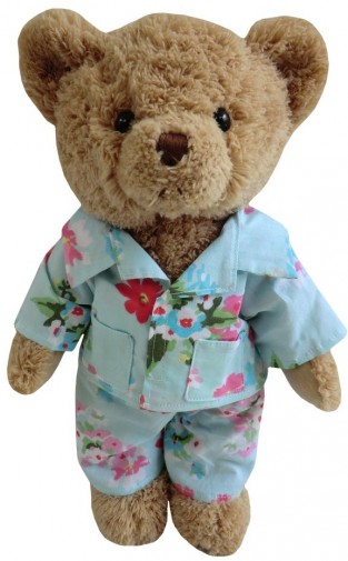 Retired Other - TEDDY BEAR IN FLORAL PYJAMAS BLUE 30CM