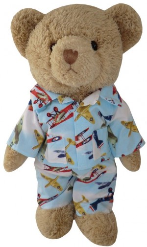 Retired Bears and Animals - TEDDY BEAR IN VINTAGE PLANE PYJAMAS 30CM