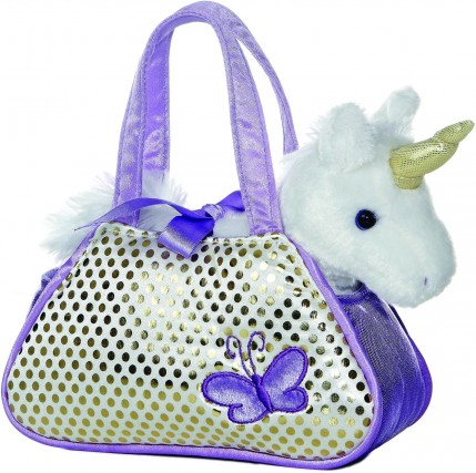 Retired Aurora - FANCY PALS UNICORN IN PURPLE HANDBAG 20CM