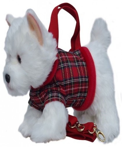 Retired Bears and Animals - WEST HIGHLAND SOFT TOY DOG HANDBAG/SHOULDER BAG 12"