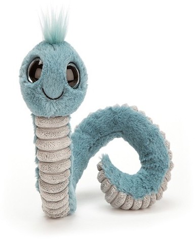 Retired Jellycat at Corfe Bears - WIGGLY WORM BLUE 16CM