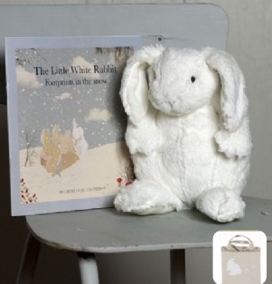 Retired Bears and Animals - WHITE RABBIT SOFT TOY & BOOK