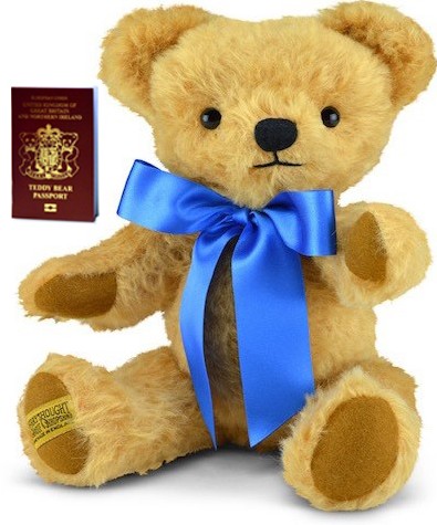 Mohair Teddies - MERRYTHOUGHT LONDON CURLY GOLD + GROWLER 16"