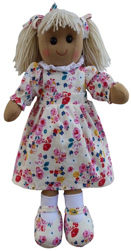 Retired Other - RAG DOLL WITH FLORAL WHITE DRESS 40CM